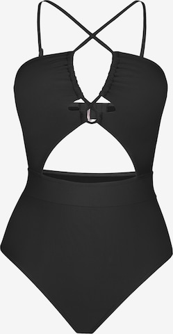 Cupshe Bustier Badeanzug in Schwarz: Vorderseite