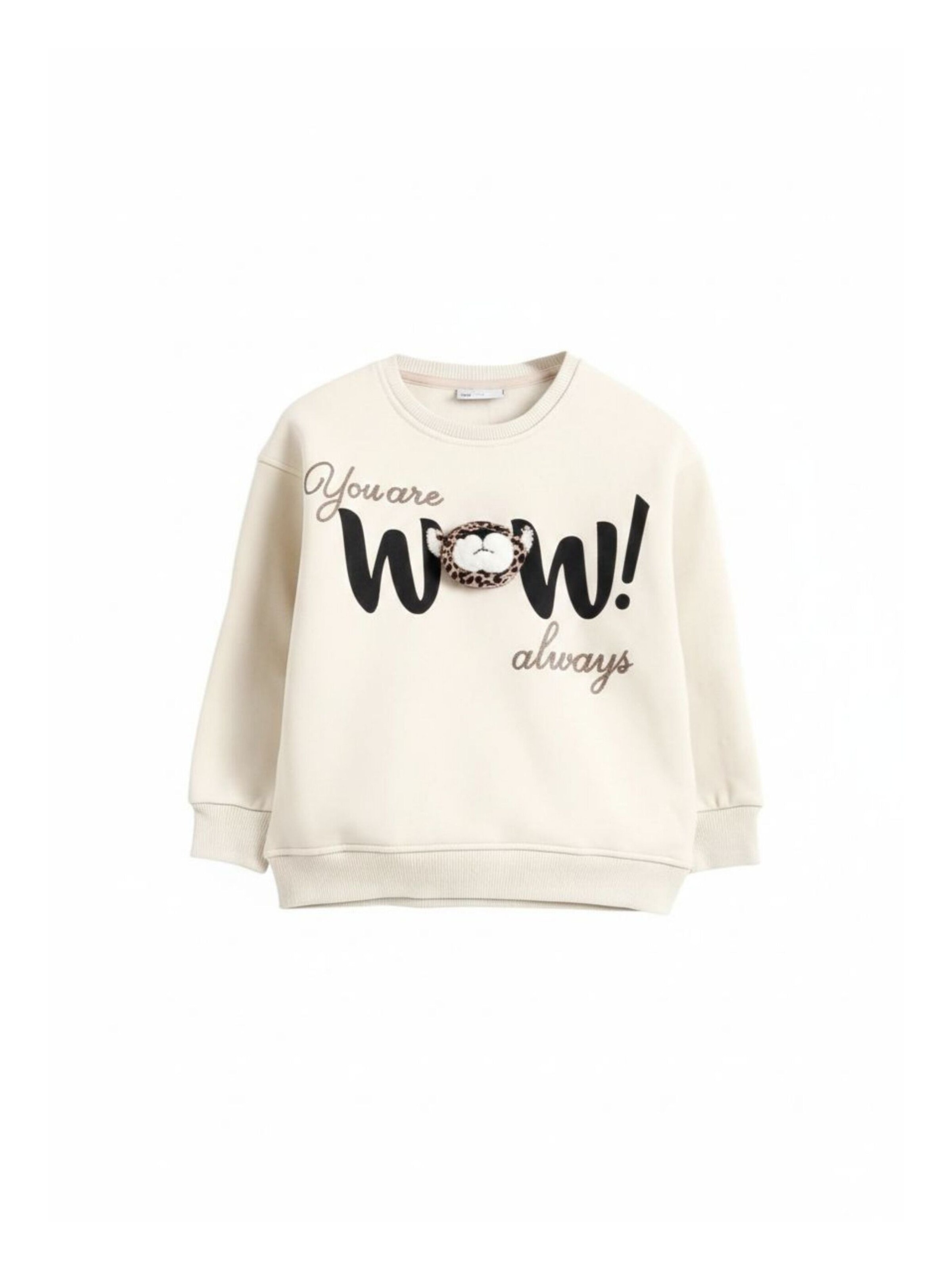 Solang Freizeitanzug Zweiteiler-Set 3D-Tigerkopf-Applikation in Beige