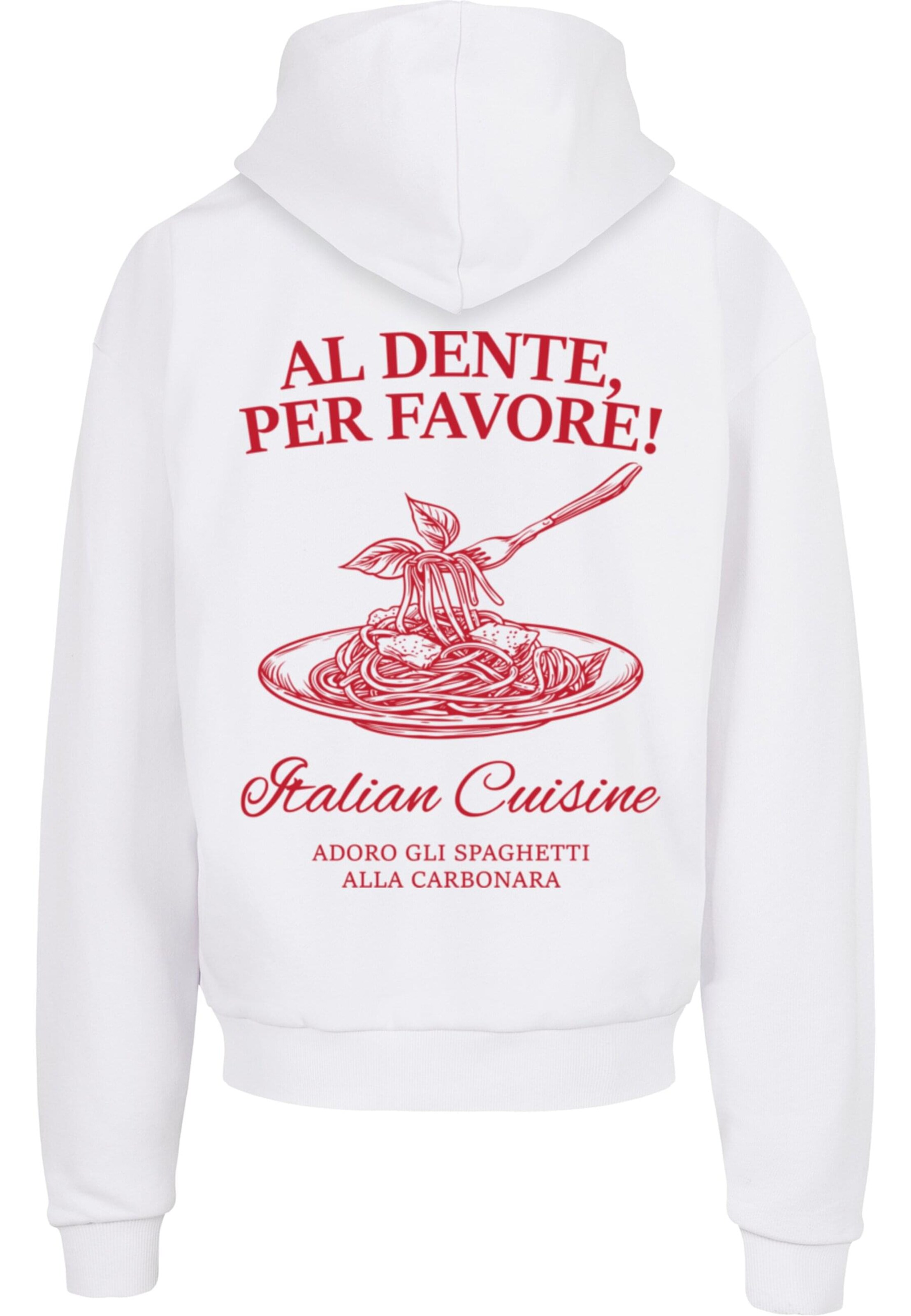 Merchcode Sweatshirt 'Al Dente Per Favore' in Weiß