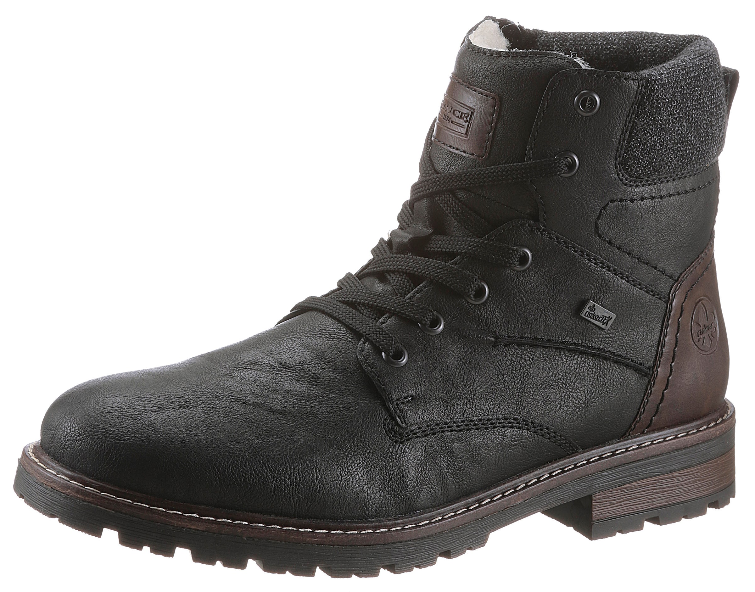 Rieker Boots med snörning i svart: framsida
