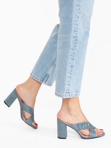 Celena Mules 'Chene' in Blue: front