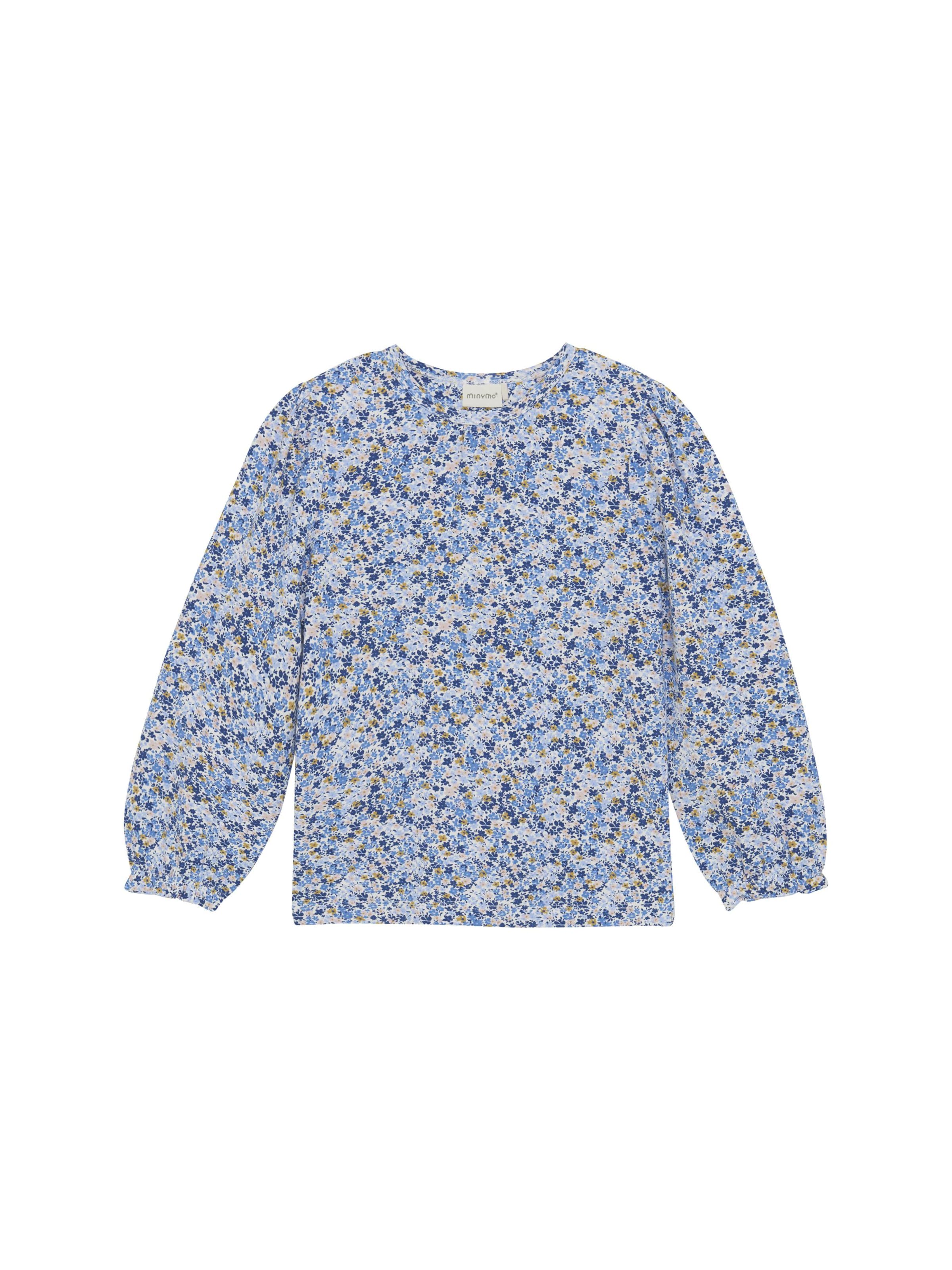 Felpa ' MIT-shirt LS AOP ' di MINYMO in blu: frontale