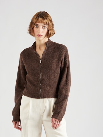 Noisy may Knit Cardigan 'BALANCE' in Brown: front