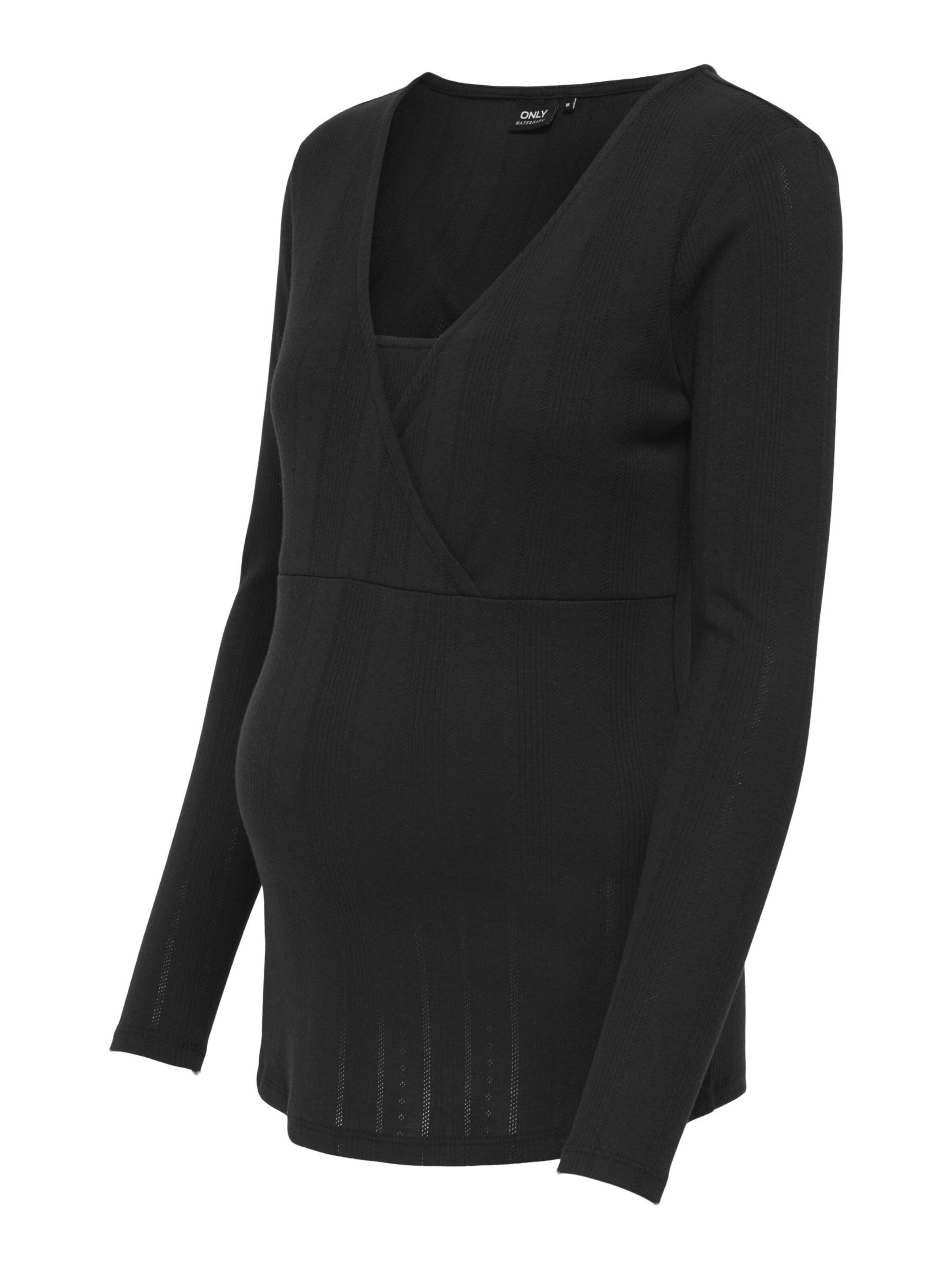 Only Maternity - Camiseta en negro: frente