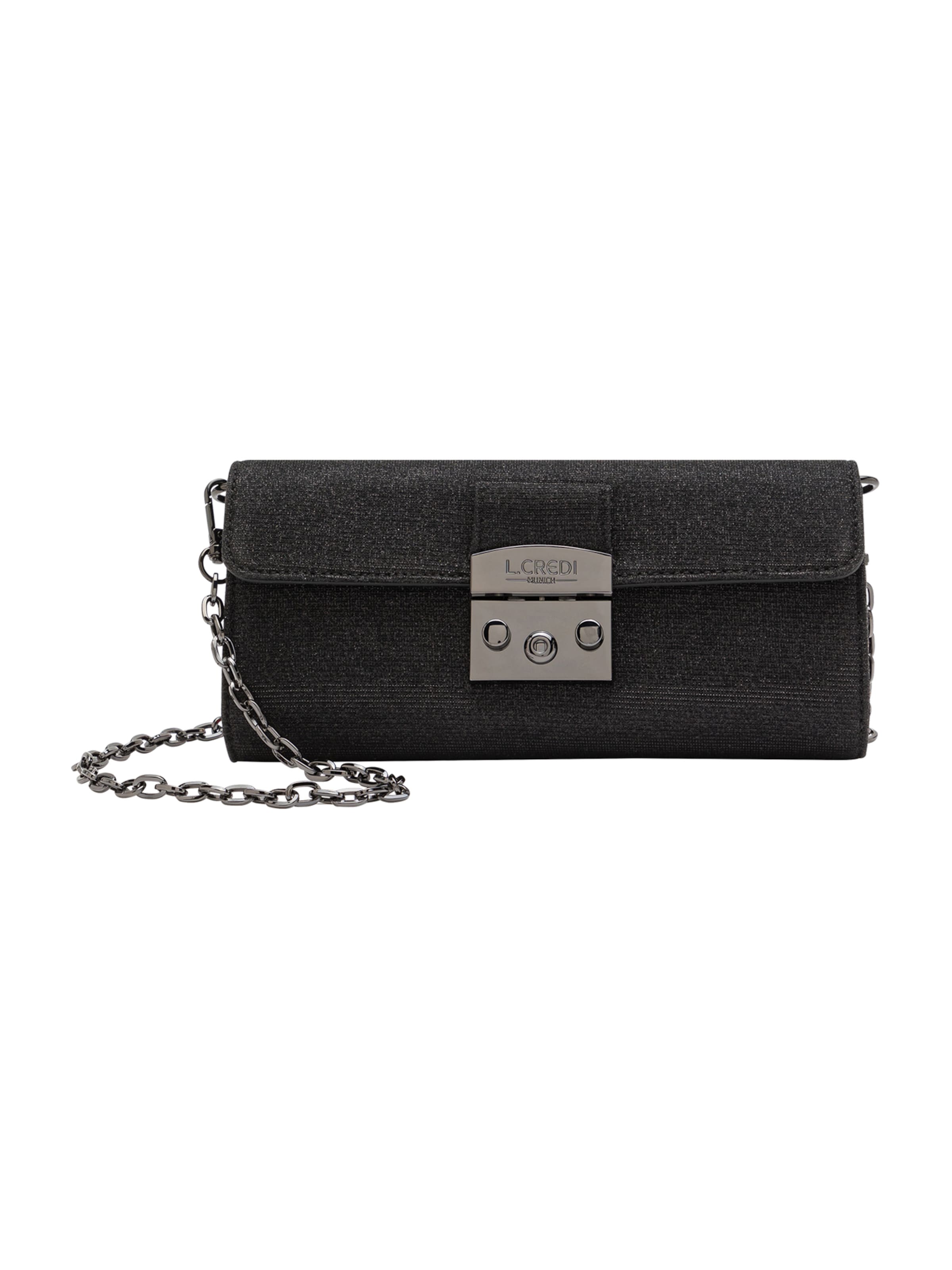L.CREDI Clutch &#x27;Nadi&#x27; in Zwart: voorkant