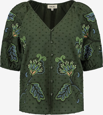 Shiwi - Blusa 'Erin Dobby' en verde: frente