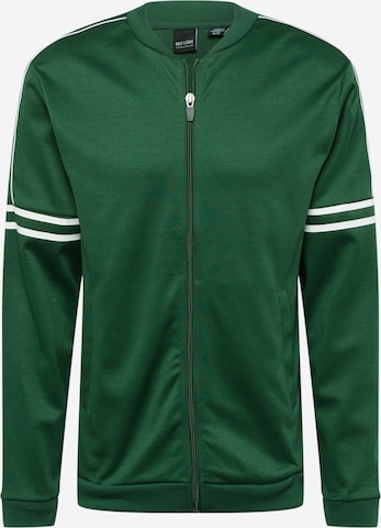 Only & Sons Zip-Up Hoodie 'SQUID' in Green: front