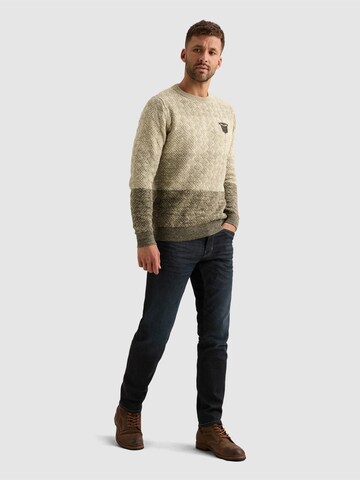 PME Legend Sweater 'Pullover with gradient and tape detail' in Beige