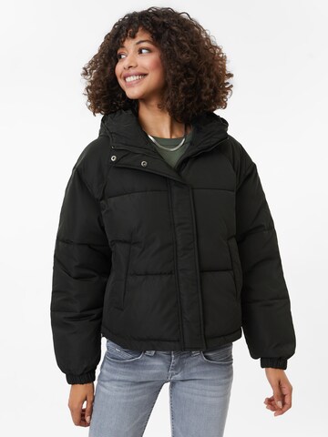 ICHI Winter Jacket in Black: front