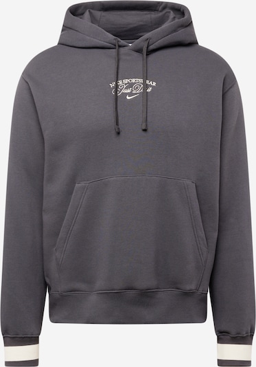Nike Sportswear Sweat-shirt en gris foncé / blanc cassé, Vue avec produit