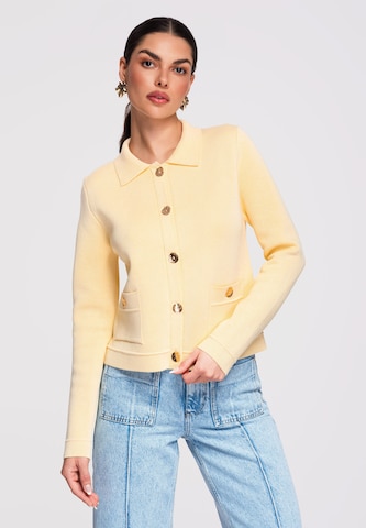 Ombre Strickjacke 'OW-SWCD-0103' in Gelb: Vorderseite