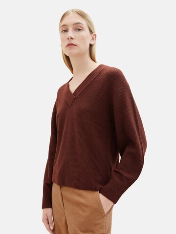 TOM TAILOR Sweater in Brown