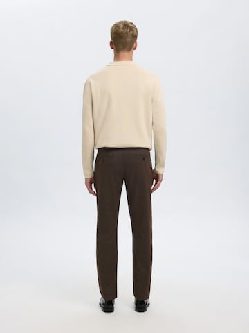 SELECTED - Slimfit Pantalón chino 'SLHMILES' en marrón
