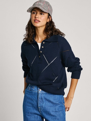 Pepe Jeans Trui ' IDRIS POLO ' in Blauw: voorkant