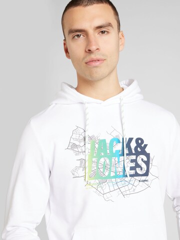 JACK & JONES Bluzka sportowa 'Map Summer' w kolorze biały