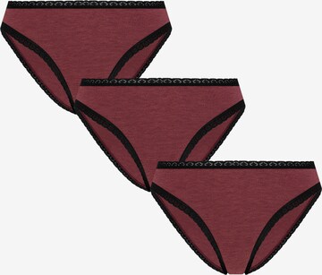 Albero Natur Panty 'Bio-Baumwoll-Slip mit Spitze – 3er Pack' in Brown: front