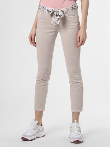 Cambio Slim fit Pants 'Paris' in Beige: front