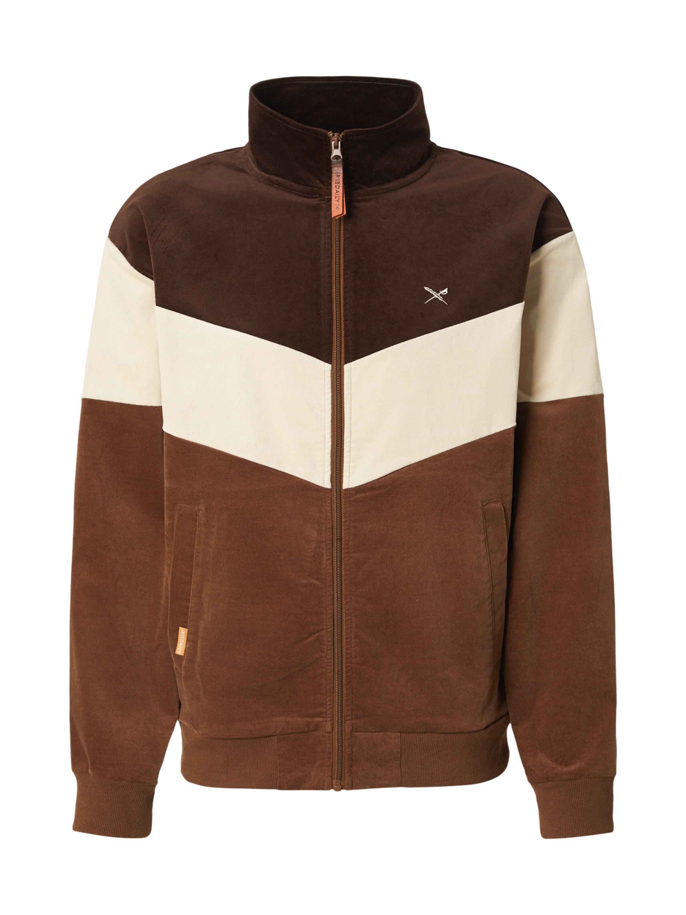 Iriedaily Between-Season Jacket 'Velvian' in Brown: front