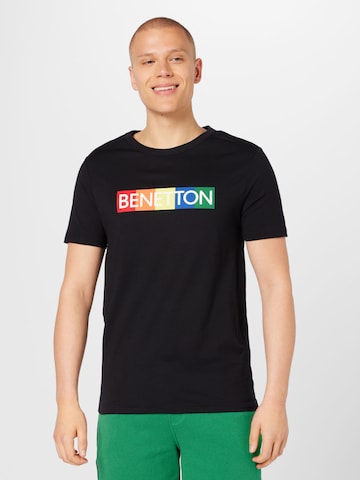 juoda UNITED COLORS OF BENETTON Marškinėliai: priekis