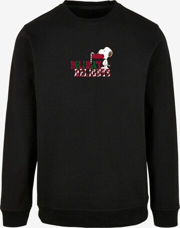 Merchcode Sweatshirt 'Peanuts Holiday Delight' in Zwart: voorkant