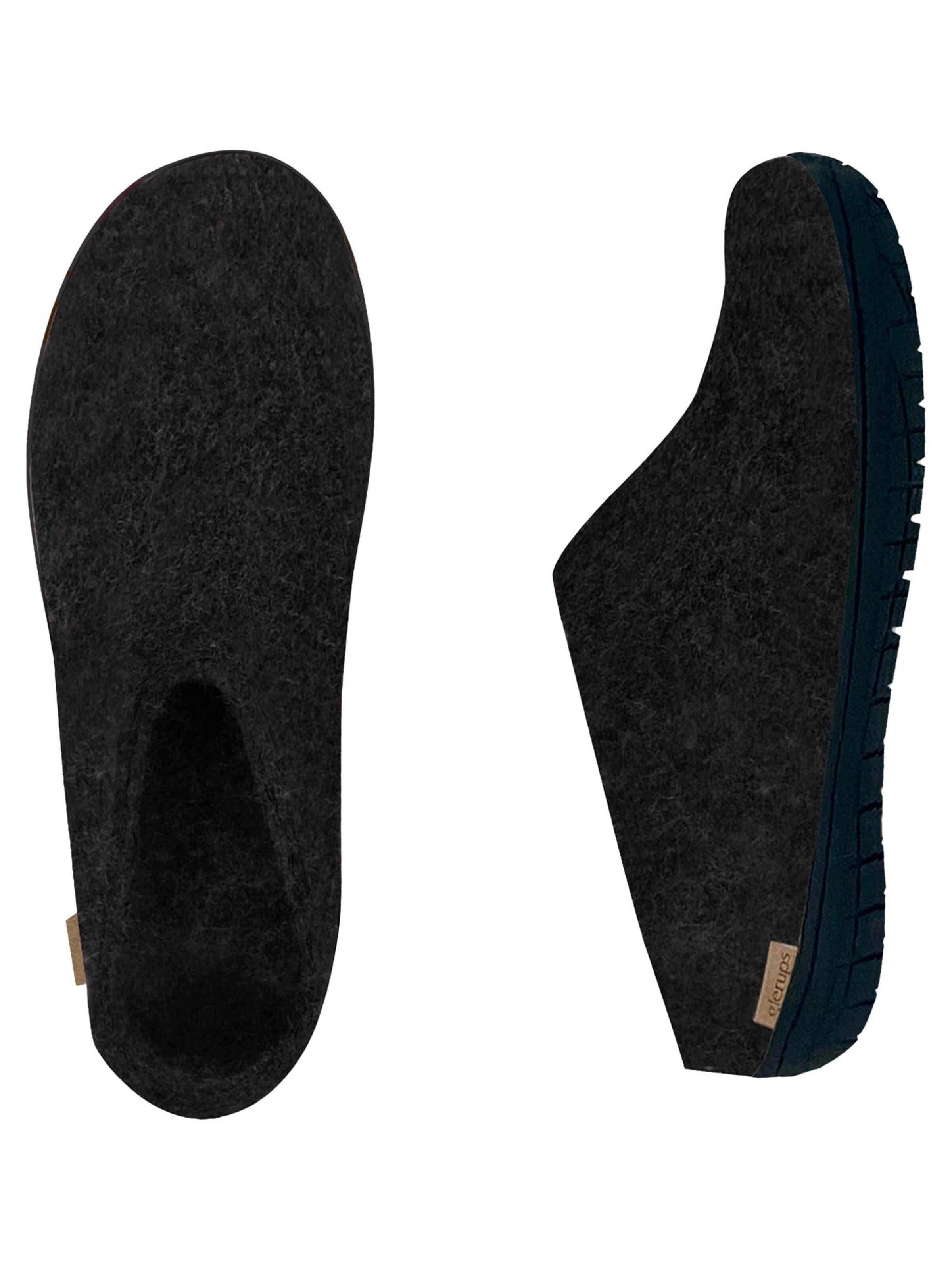Glerups Slippers 'Black Rubber' in Black