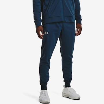 UNDER ARMOUR Tapered Workout Pants 'Armour' in Blue: front