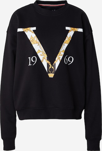 19V69 ITALIASweater majica 'Sinja' - crna boja: prednji dio