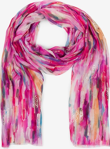 styleBREAKER Schal 'Leichter Schal mit Streifen Farbverlauf Metallic' in Pink: Vorderseite
