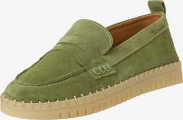 TAMARIS Classic Flats in Green: front