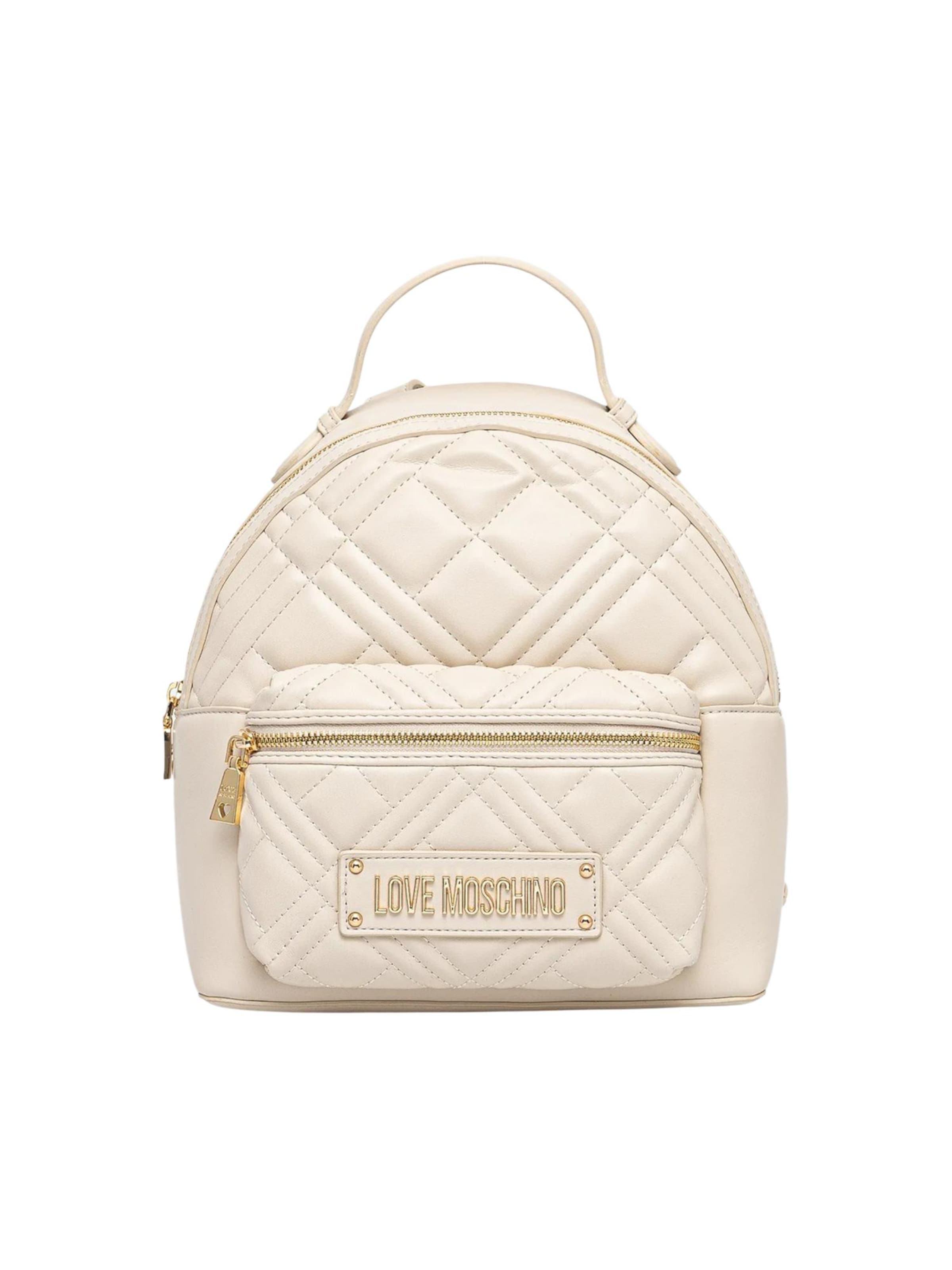 Love Moschino - Mochila 'QUILTED' en beige: frente