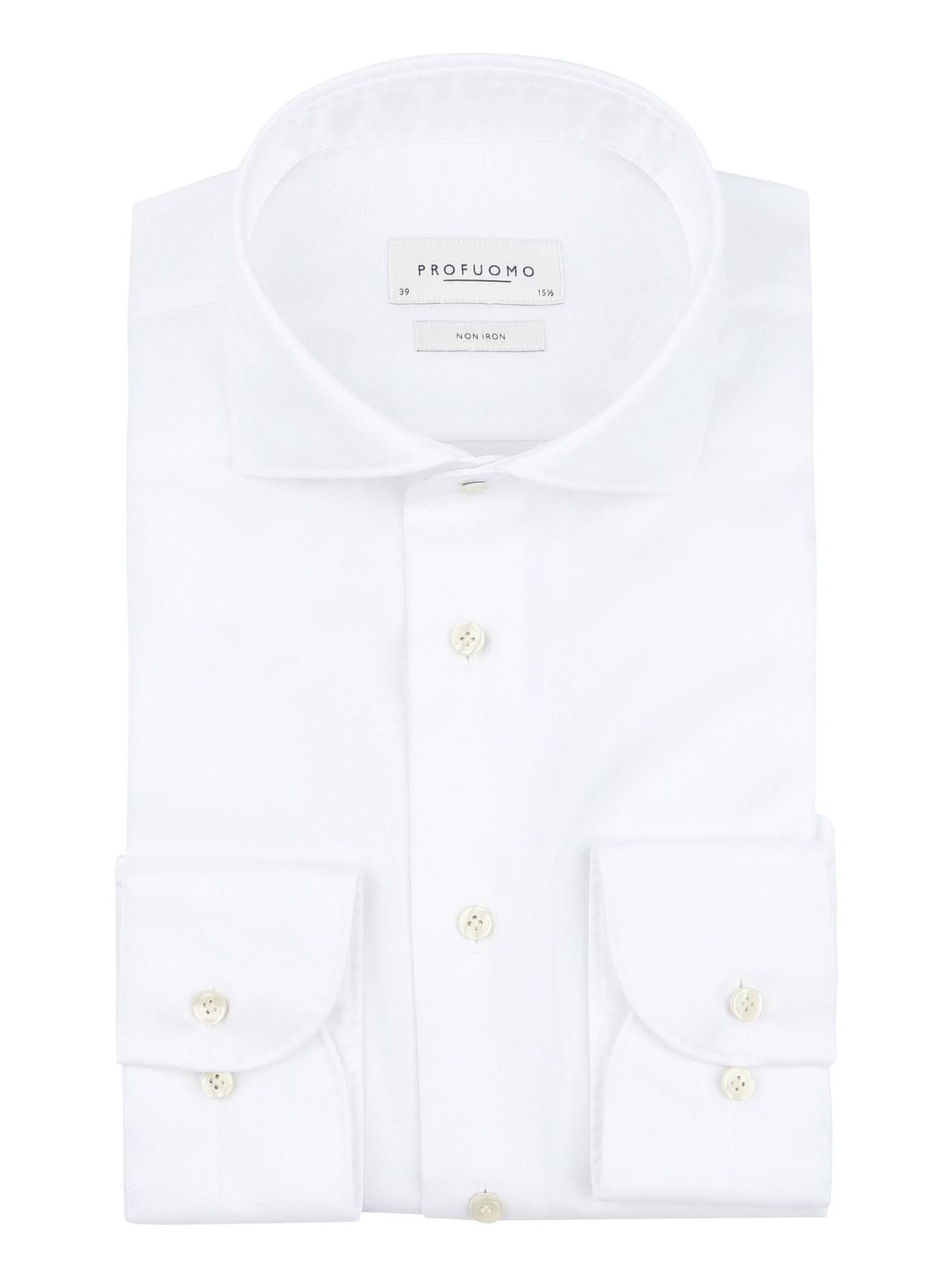 Profuomo Button Up Shirt in White: front