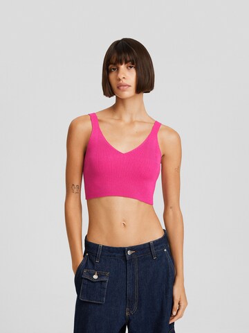 Tops en tricot Bershka en rose