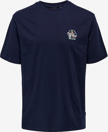 Only & Sons Тениска 'MARLOWE' в синьо: отпред