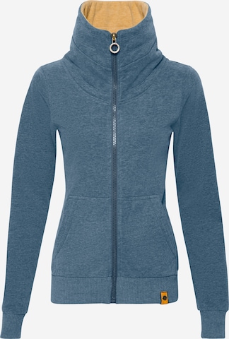 Fli Papigu Zip-Up Hoodie 'Beast Mode' in Blue: front