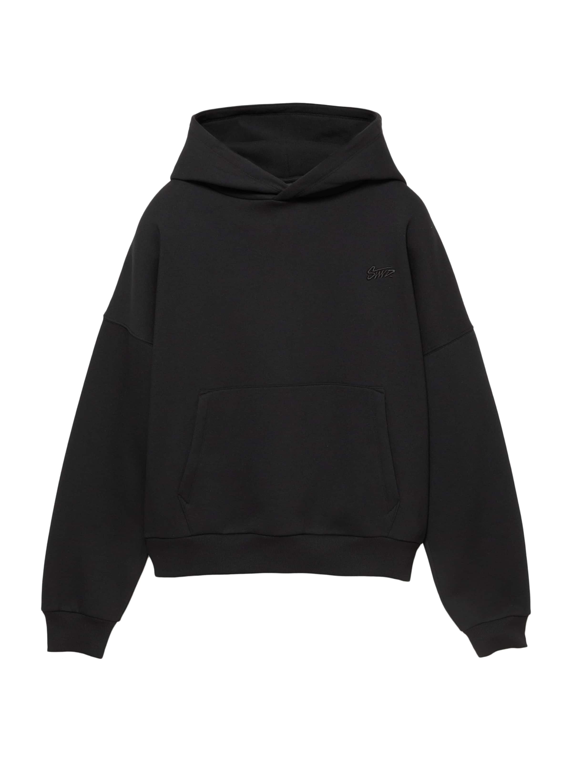 Pull&Bear Sweatshirt 'STWD' in Black: front