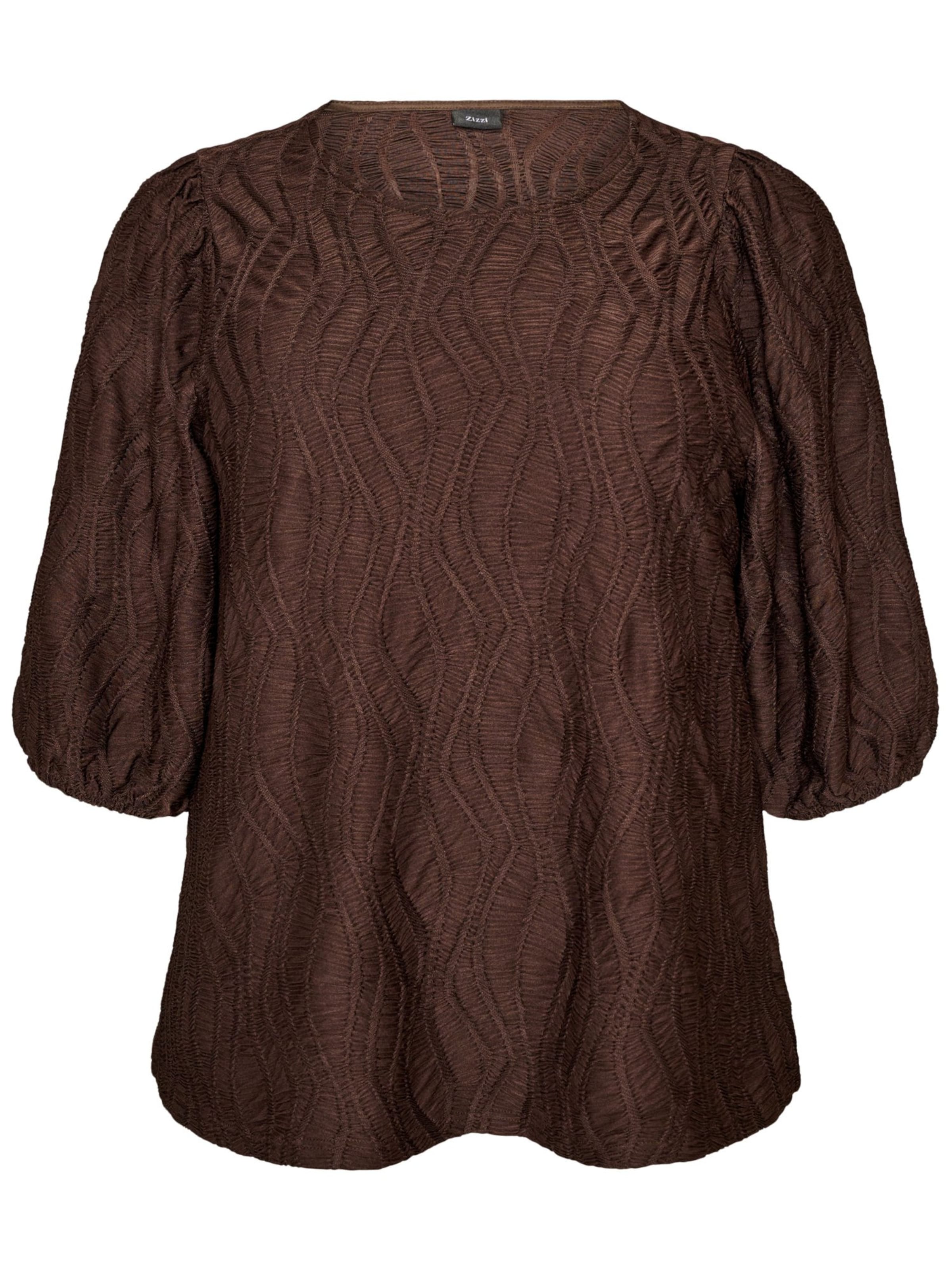Zizzi Blouse 'ELOTUS' in Brown: front