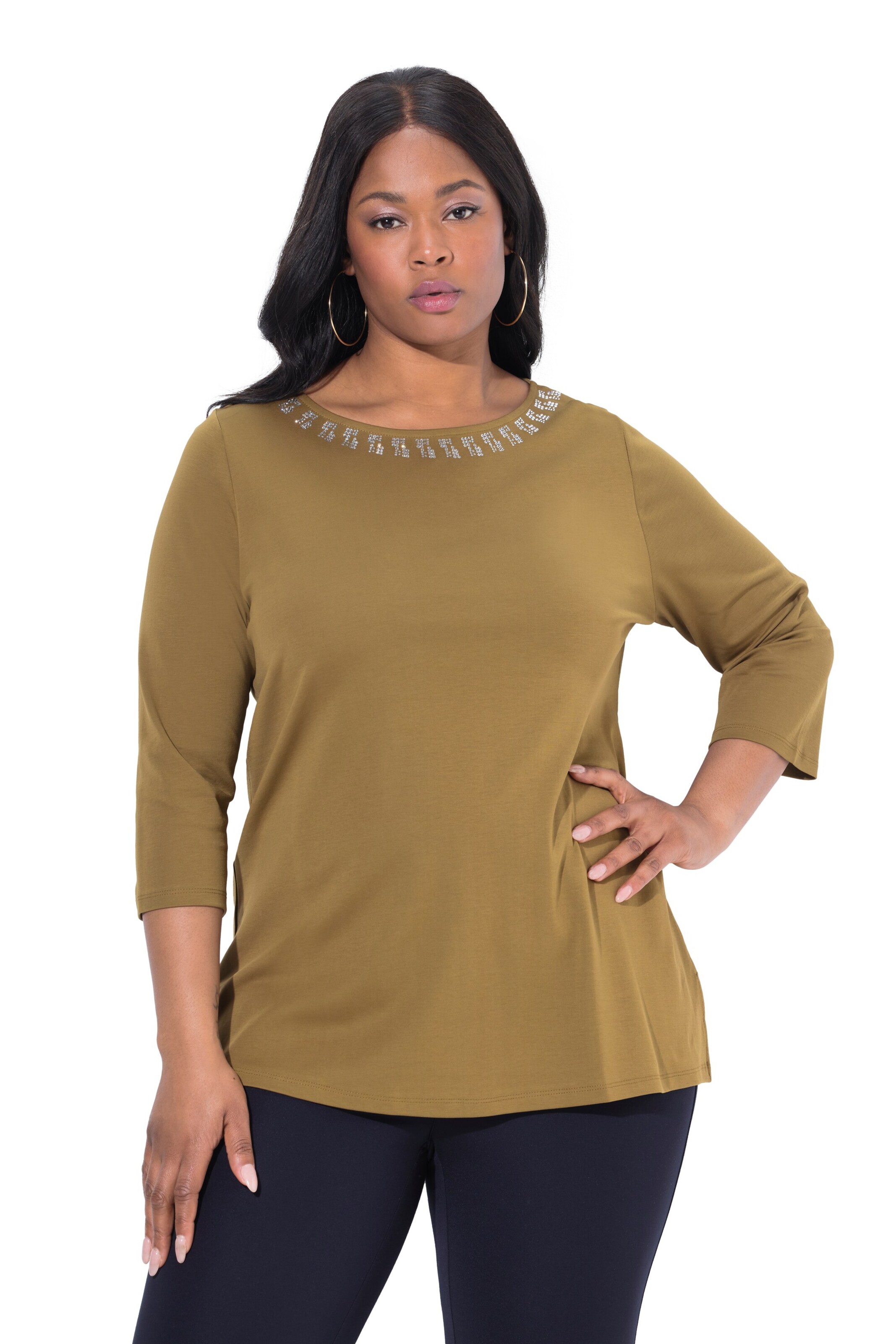 Ulla Popken Shirt in Groen: voorkant