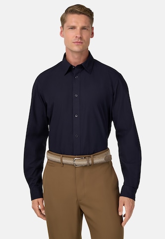 Boggi Milano Regular Fit Businesshemd in Blau: Vorderseite