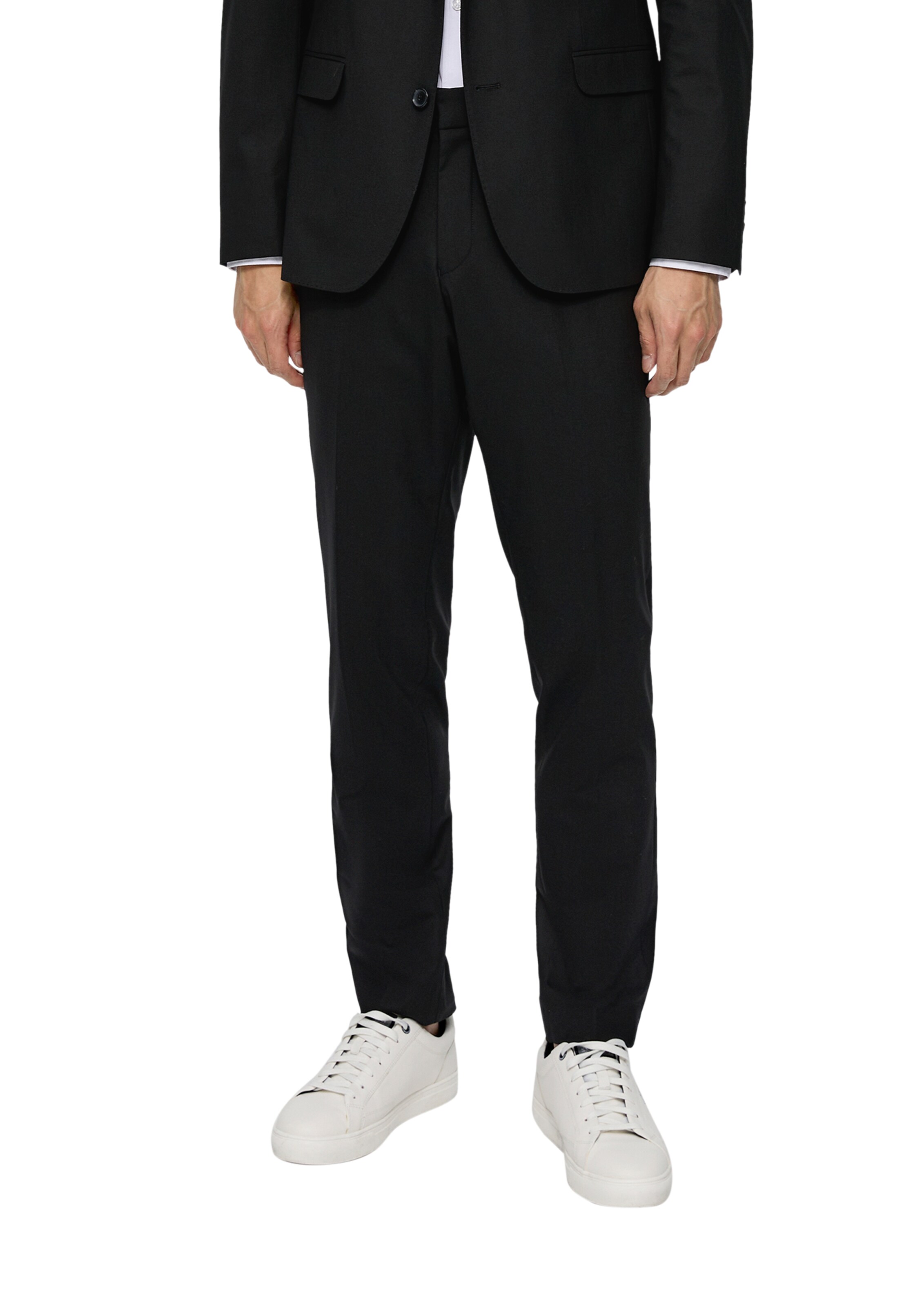 s.Oliver Slimfit Pantalon in Zwart: voorkant