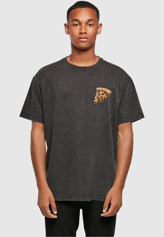 Merchcode Shirt 'Pizza Comic' in Zwart: voorkant