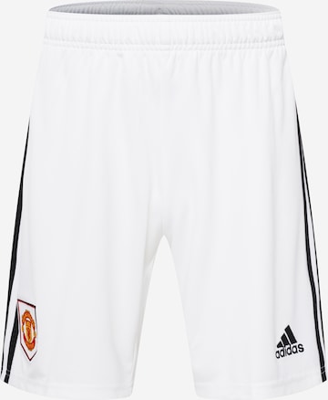 Regular Pantaloni sport 'Manchester United 22/23 Home' de la ADIDAS SPORTSWEAR pe alb: față