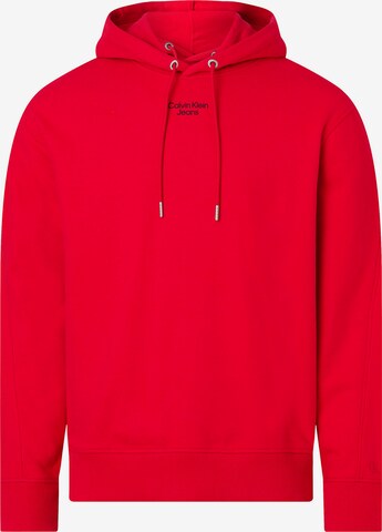 Sweat-shirt Calvin Klein Jeans en rouge : devant
