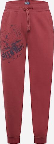 CAMP DAVID Tapered Pants in Red: front