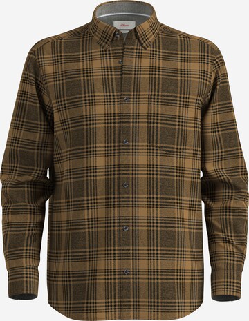 s.Oliver Button Up Shirt in Brown: front