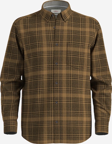 s.Oliver Regular fit Button Up Shirt in Brown: front