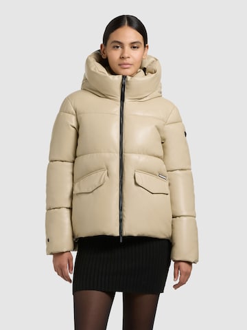 khujo Winterjas 'Aurora' in Beige: voorkant
