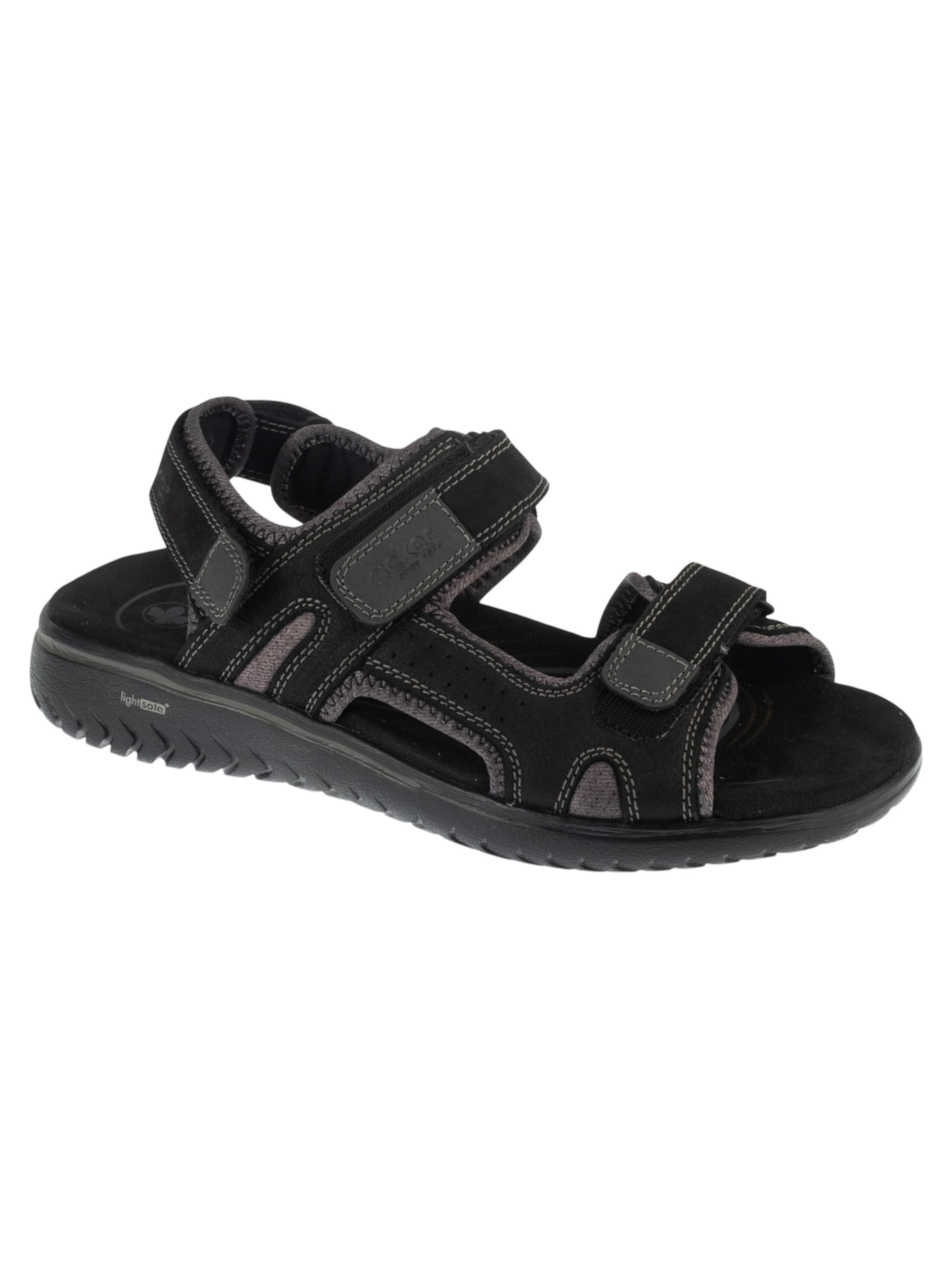 Rieker Hiking Sandals in Black: front