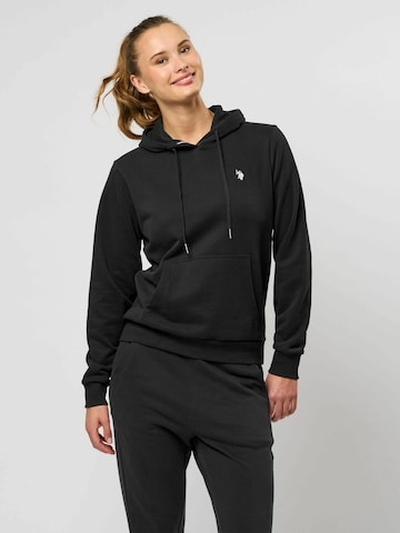 U.S. POLO ASSN. Sweatshirt 'Aba' in Zwart: voorkant