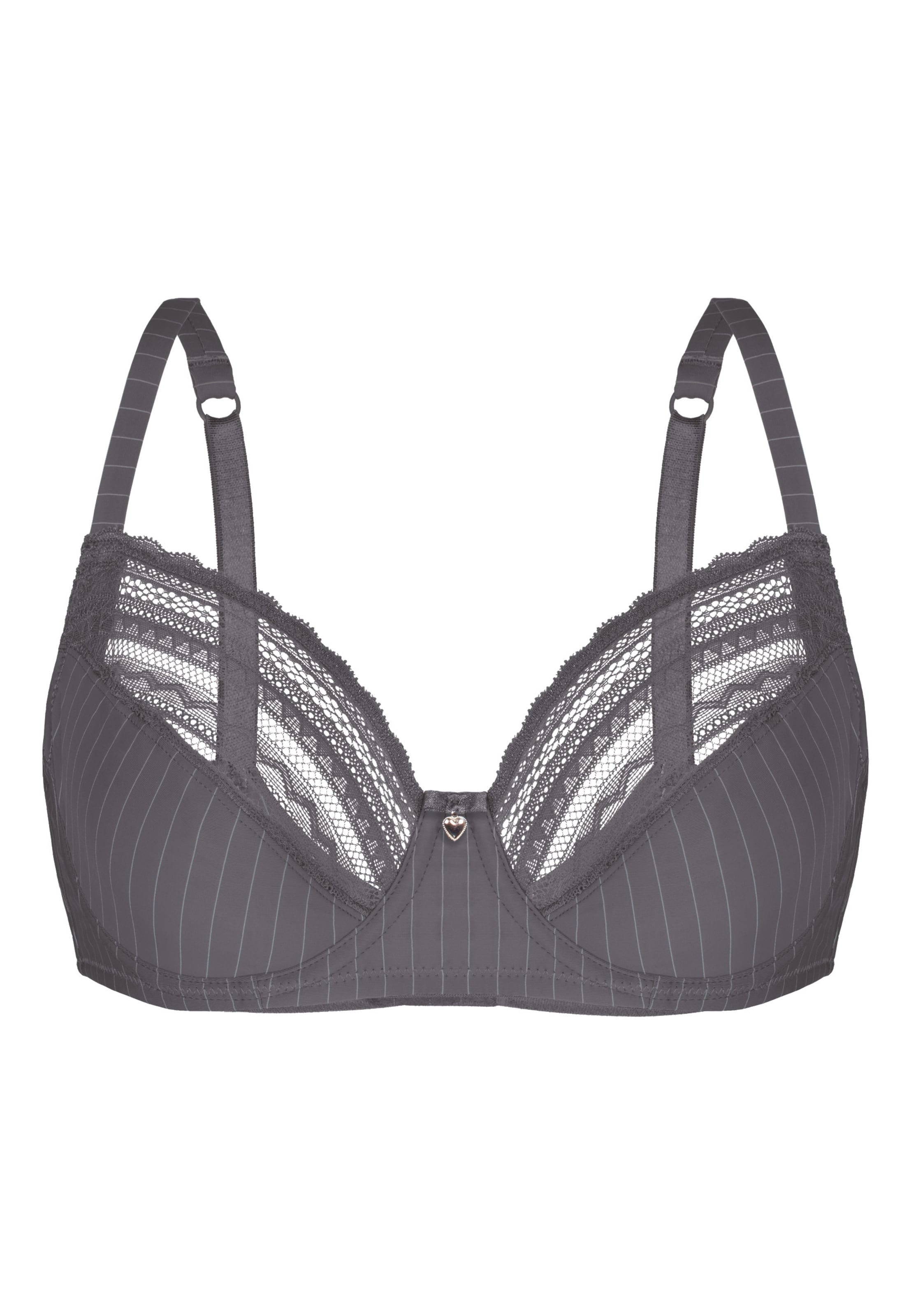 sassa Bügel-BH 'Feminine Pinnstripe' in Grau: Vorderseite