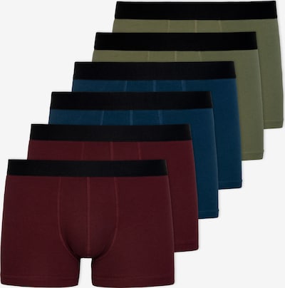 SNOCKS Boxer shorts in Navy / Olive / Carmine red / Black, Item view